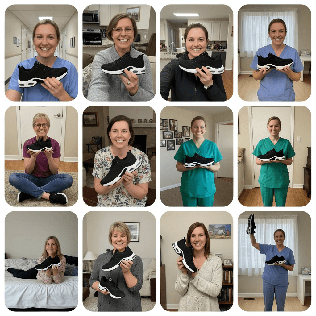 Mosaic of verified nurse review screenshots with a 4.9/5 star badge in the center